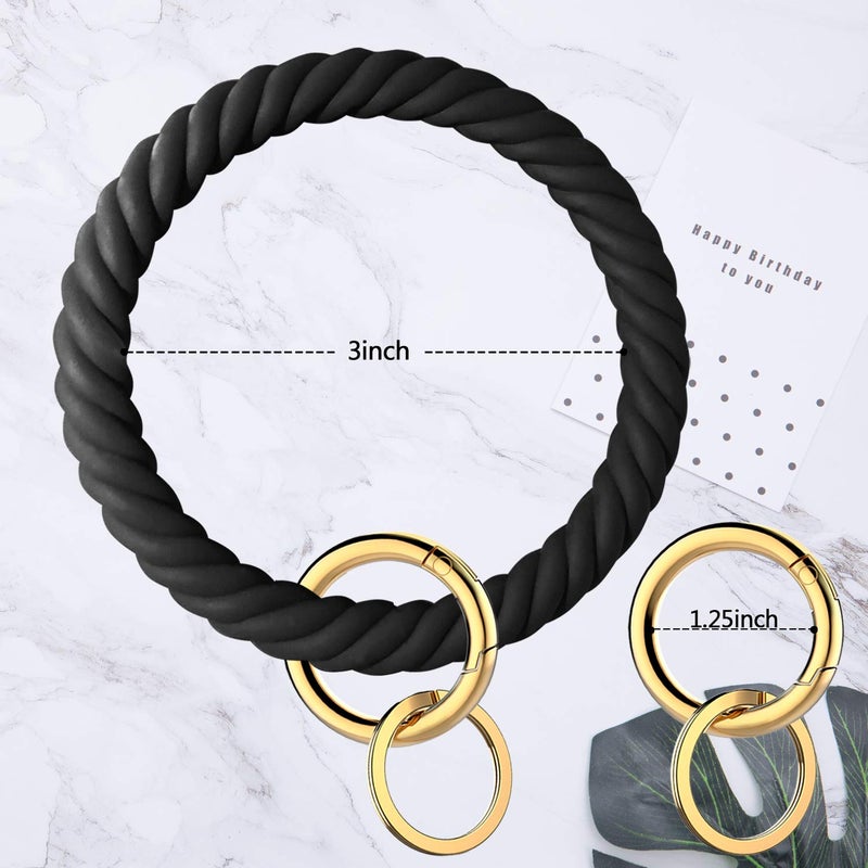 Idakekiy Key Chain, Silicon Wristlet Keychain Bangle Keyring Bracelet Holder for Women Girl - Image 3